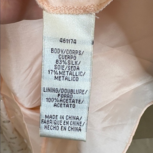 ⭐️ Jill Stuart Strapless Light Peach Silk Gown with Silver Accents - size 8 - Picture 13 of 13